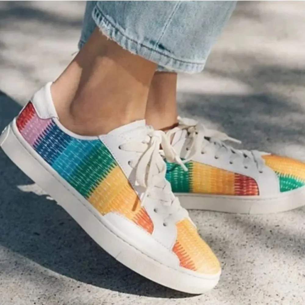 Soludos Ibiza Rainbow Leather Sneakers - Picture 1 of 10
